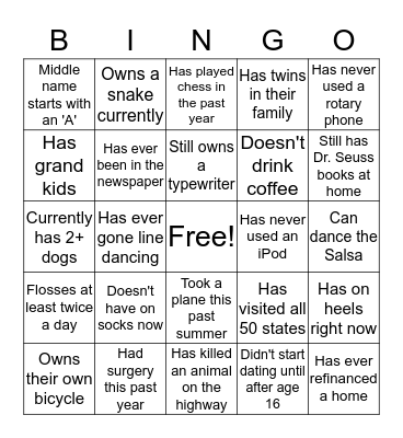 Round #2 Bingo Card