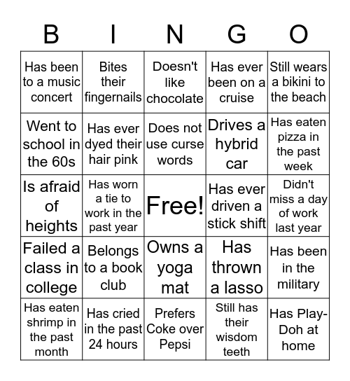 Round #3 Bingo Card