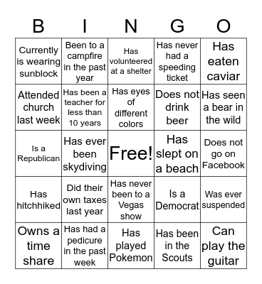 Round #4 Bingo Card