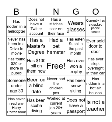 Round #6 Bingo Card