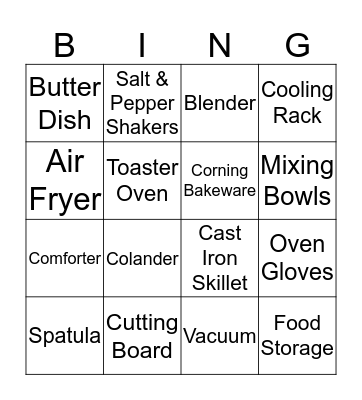 Bridal Shower Bingo  Bingo Card