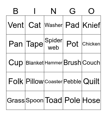 Bridal Shower Bingo Card