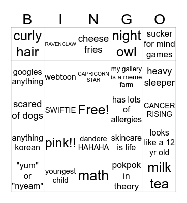 Len's Bingo Board Bingo Card