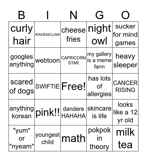 Len's Bingo Board Bingo Card
