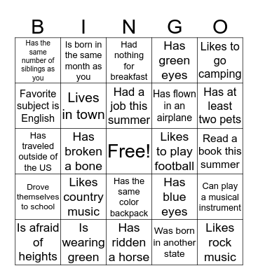 Find Someone Who... Bingo Card