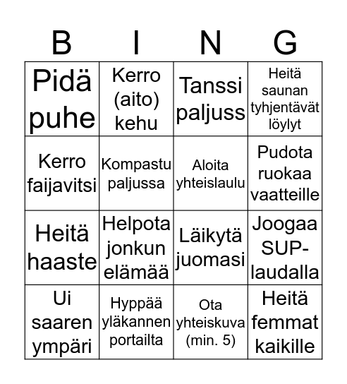 Jalojärvi-bingo Card