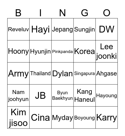WEST BINGO - DMSHENYUE97 Bingo Card