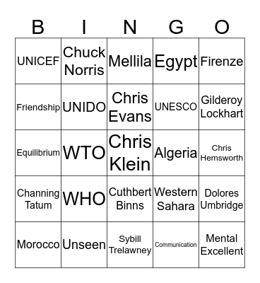 WEREWOLVES Bingo Card