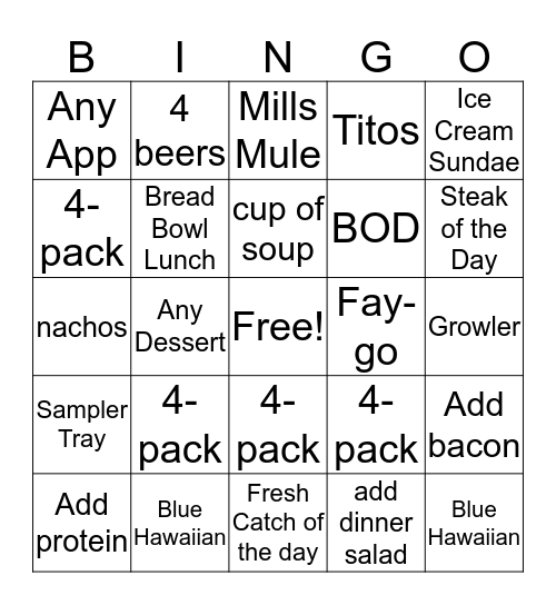 Morning Bingo Card