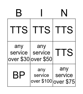 NO PI BINGO Card