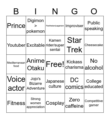 Darryn Bingo Card