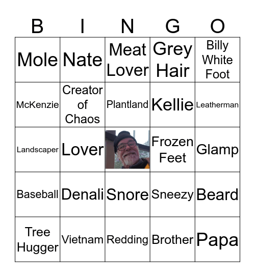 Bill's Bingo Game Bingo Card