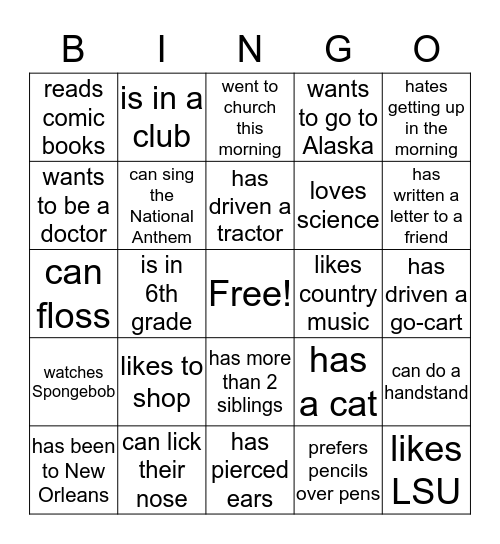 Find someone who... Bingo Card