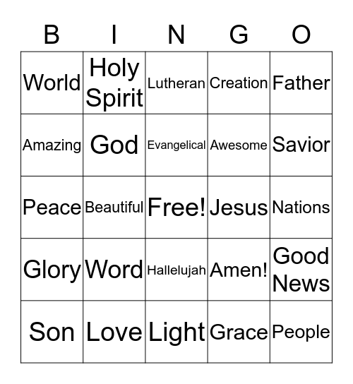 GLObal GOD! Bingo Card