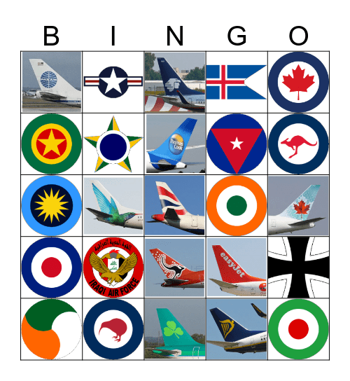 Military and Civil Aircraft Markings Bingo Card