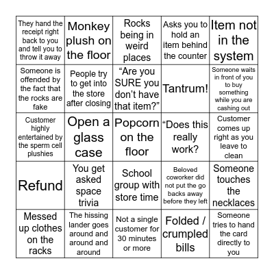 Store Bingo Card
