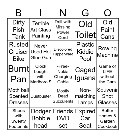 Echo Park Yard Sale BINGO Card