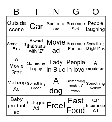 Magazine Bingo Card