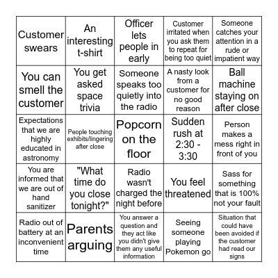 General Bingo Card