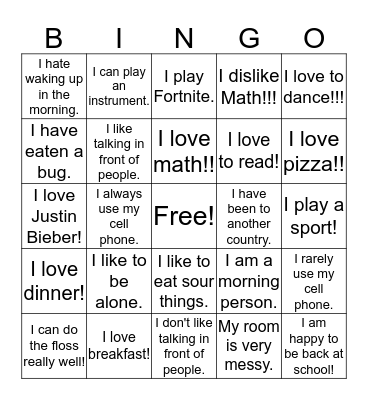Mr. Paul 6th Grade Math Bingo Card