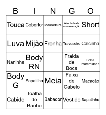 Bingo da Cecília  Bingo Card