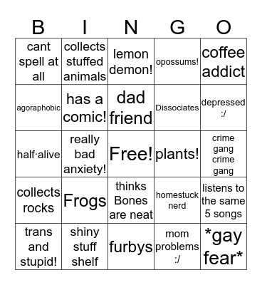 how similar are you to Sal! Bingo Card