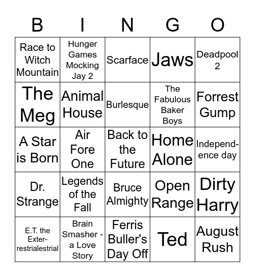 KC'S VIDEO BINGO Card