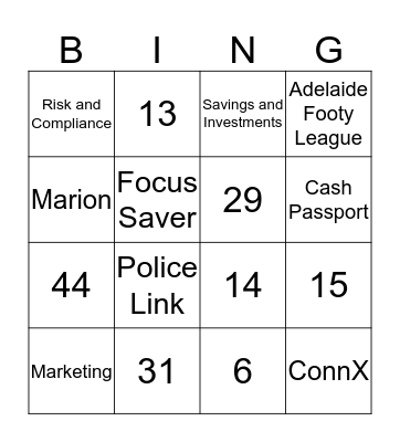 September BINGO Card