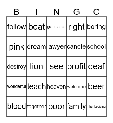 SIGNO Bingo Card