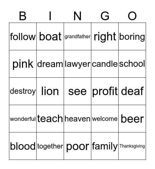 SIGNO Bingo Card