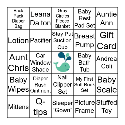 BABY  KONHER  BINGO Card