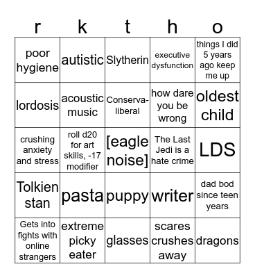 rktho-writes Bingo Card