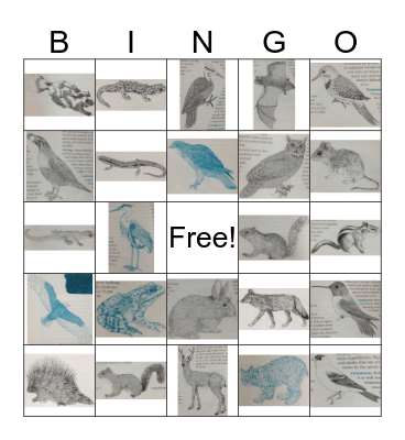 Girls Camp Animals Bingo Card