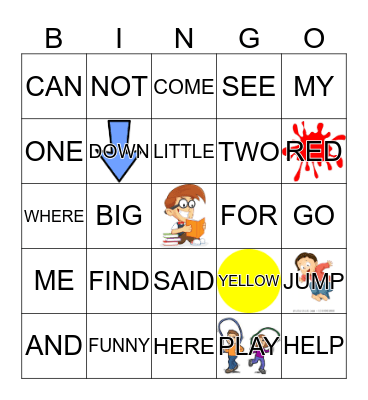DOLCH SIGHT WORDS  Bingo Card