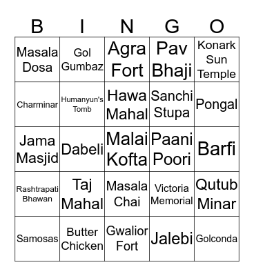 Independence Day Bingo Card