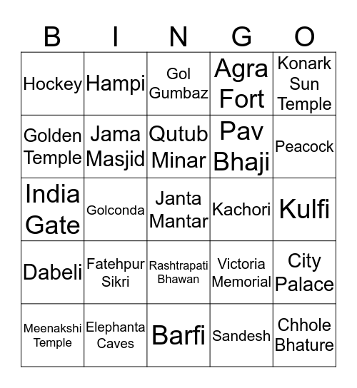 Independence Day Bingo Card