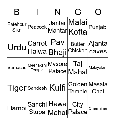 Independence Day Bingo Card