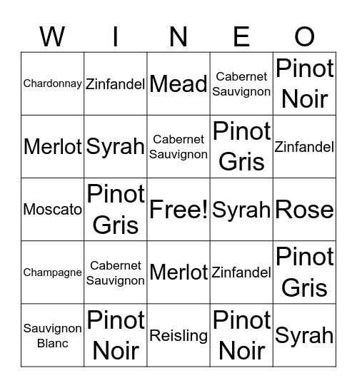 WINEO Bingo Card