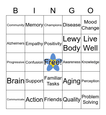 Dementia Friends Bingo  Bingo Card