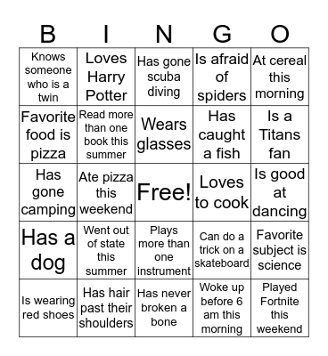 BINGO Card