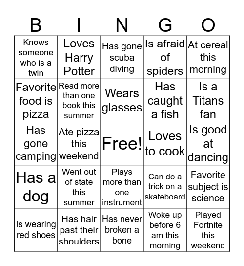 BINGO Card