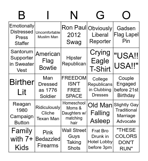 CPAC BINGO Card