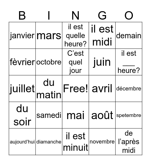 Prelim 2  Bingo Card