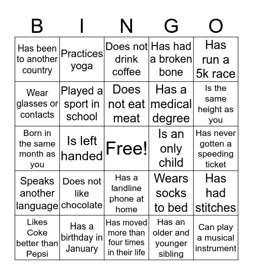 Denise's Bingo Card