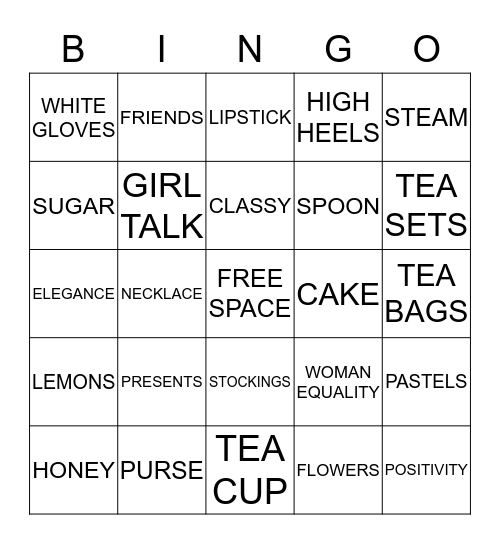 TEAM 105 Bingo Card