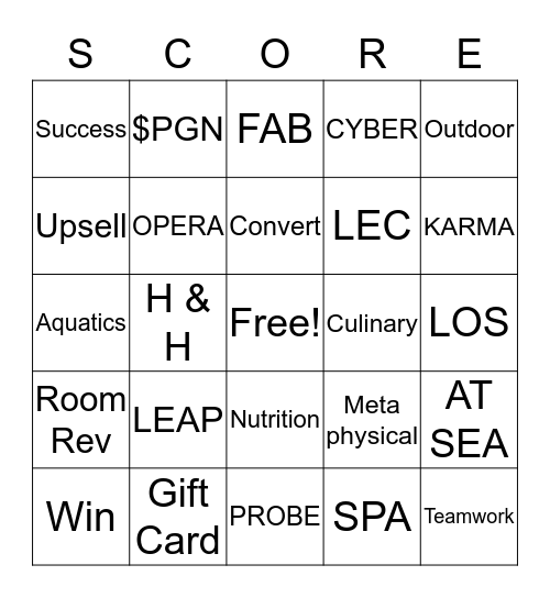 2020 RESERVATIONS BINGO Card