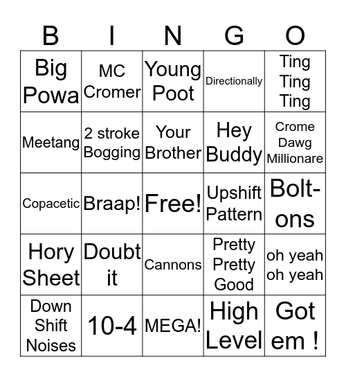 LAG Bingo Card