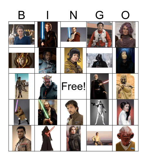 Star Wars Reads Day Bingo Card