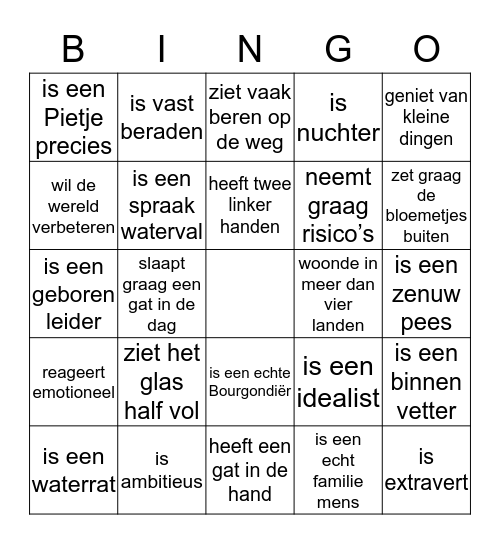 Bingo! Bingo Card