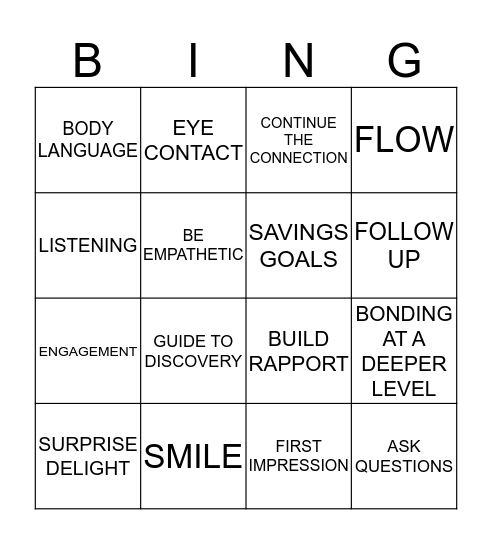 FLOW BINGO  Bingo Card